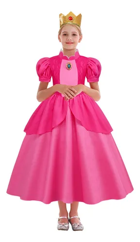 Vestido De Disfraz Princesa Peach Super Mario Bros Vestido