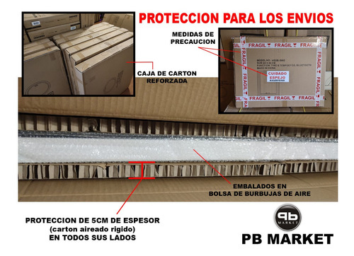 Imagen 8 de 10 de Espejo Baño 100x70 Luz Led Desempañador Temp Y Hora