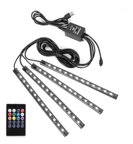 Tira De Luces Led Coche, 4 Luces Led Interiores 48 Usb,...