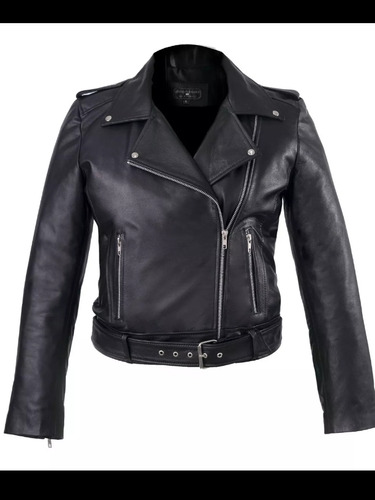 Campera De Cuero Mujer Cintura Regulable Talle S