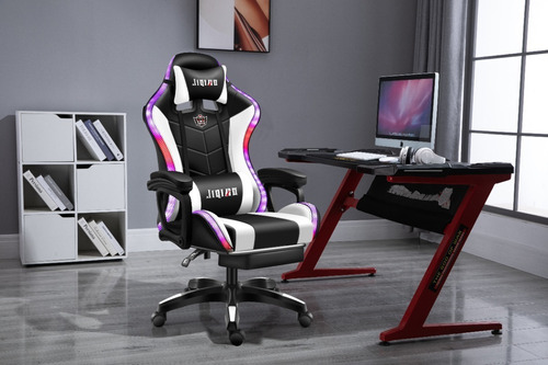 Silla Gamer Led Rgb, Parlante Bluetooth, Repoza Pies