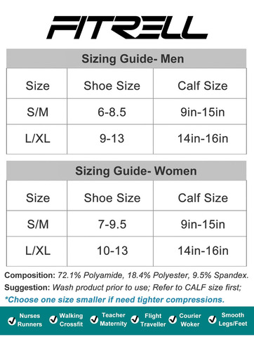 Calcetines De Compresión Fitrell For Mujeres Y Hombres De 1