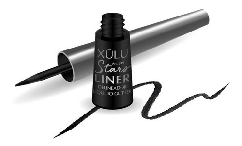 Imagen 2 de 4 de Delineador Liquido De Ojos Con Glitter Xulu Cosmeticos