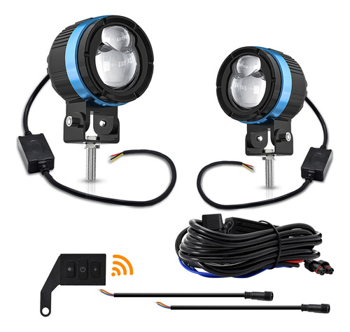 Faros De Motocicleta Led Con Niebla Ámbar, 2 Unidades, Para