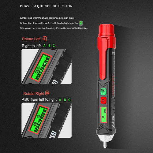 1 Probador De Voltaje Detector De Fase De Ca Sin Contacto