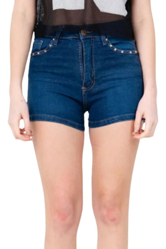 Short Mujer Jean Elastizado Tachas