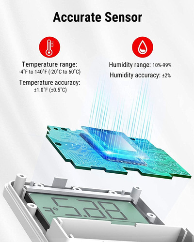 Imagen 7 de 9 de Termómetro Higrómetro Digital Bluetooth Thermopro Tp357 Indo