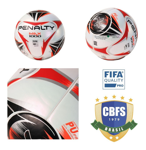 Imagen 3 de 10 de Balon Futsal Profesional Baby Futbol Sala Penalty Max1000 N4