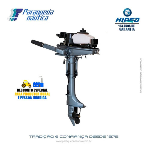 Imagem 3 de 4 de Motor De Popa Hidea 2 Tempos 4hp Fhs