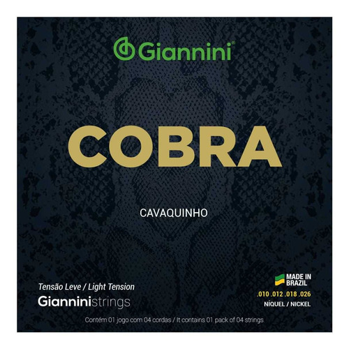 Encordoamento Cavaco Giannini Cobra Bronze Leve Gescl
