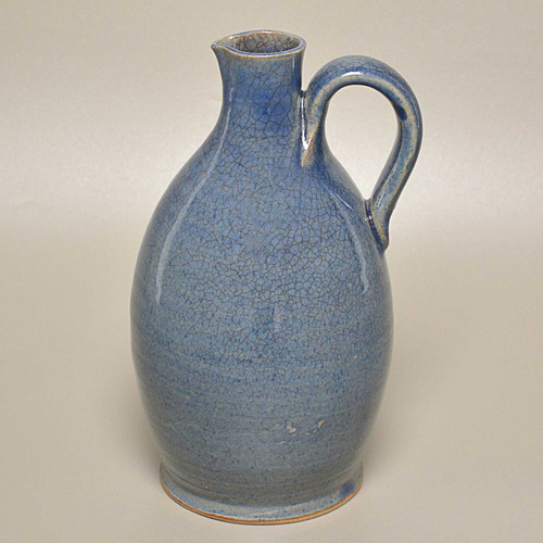 Antiga Jarra De Licor Ceramica Francesa Azul