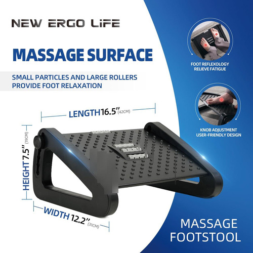 Reposapiés Ajustable Ergonómico Cómodo Para Oficina Mmg