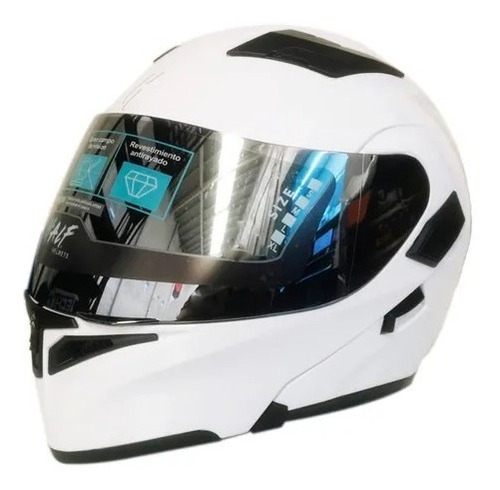 Casco Moto Abatible Half Blanco Certificado Dot /luz Trasera