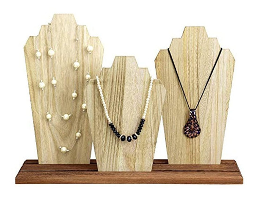 Mooca Soporte De Collar De Madera Exhibicion De La Joyeria