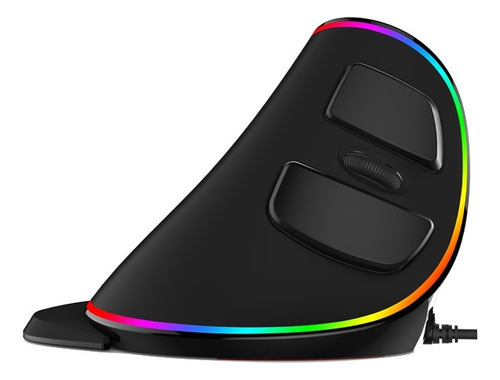Mouse Vertical Delux Ergonomic Series M618plus Rgb Black