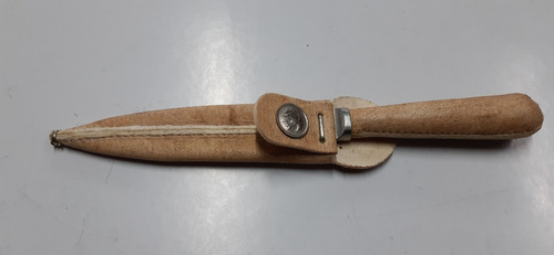 Imagen 4 de 5 de Cuchillo Artesanal Schmieden Inox Cuero Crudo El Jabali
