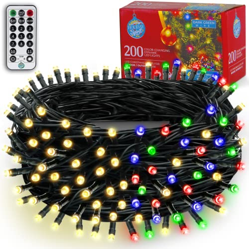 Luces De Navidad Cambiantes De Color Led, 66 Pies 200 L...