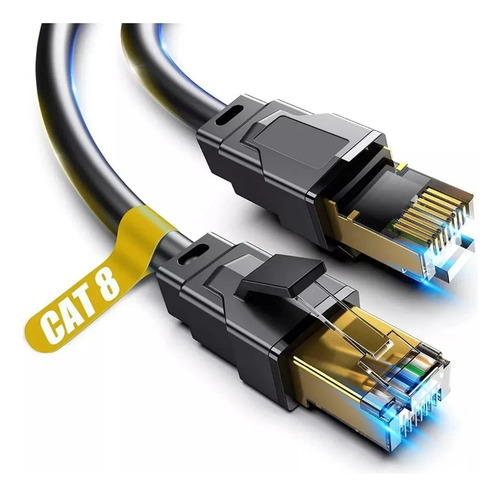 Cable Cat 8 De 15 Metros Red Plano Rj45 Ethernet Categoría 8