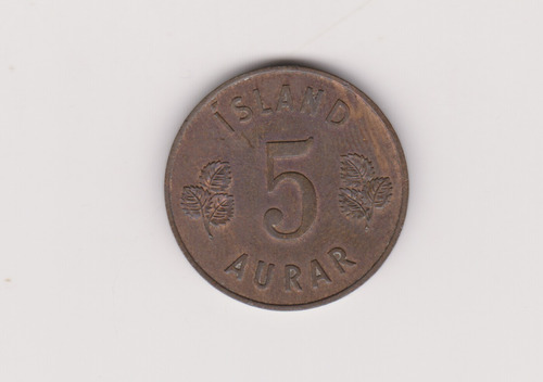 Moneda Islandia 5 Aurar Año 1946 Excelente ++