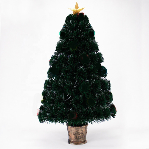 Árvore De Natal Fibra Ótica Com Fios De Led 60cm E Cachepot | Frete grátis