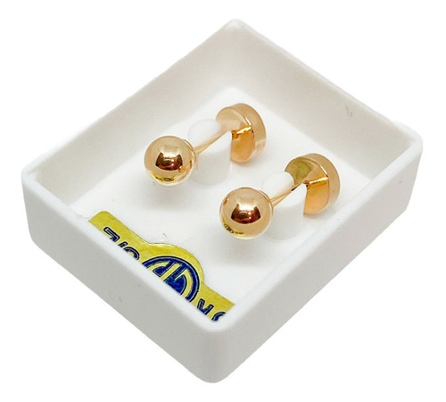 Aros Abridores Oro 18k Ch Eco Mod 704 Bolita 4mm Liniers