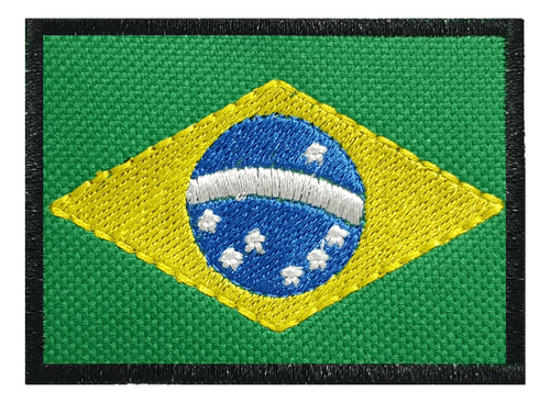 Patch Bordado Bandeira Do Brasil Cor Verde