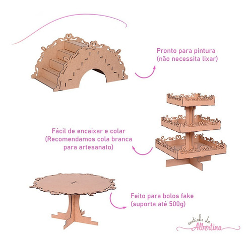 Kit Festa Mdf Provençal Coração Aniversário - Envio 24 Hs