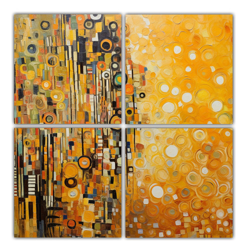 80x80cm Cuadro Decorativo Vida Inspirada Gustav Klimt Flores