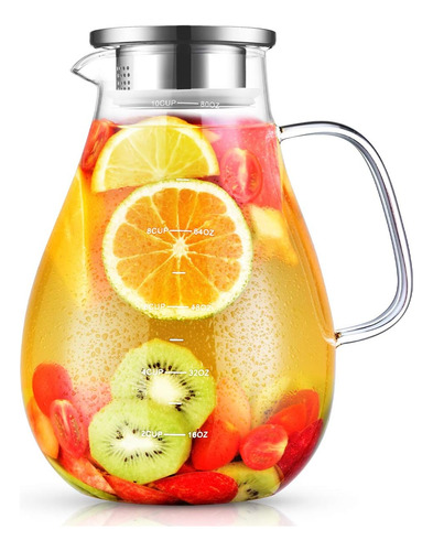 Jarra De Vidrio, Jarra De Agua Veecom De 80 Oz Con Tapa, ...