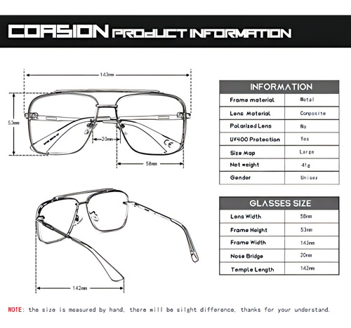 Coasion Tony Stark Gafas De Sol Traje Gafas Retro Cuadrado A