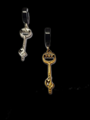 Aros Falsos Llave Gold Par Piercing A Presion