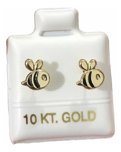 Broquel Abeja Oro 10 Kilates Arete Abejita Garantizando