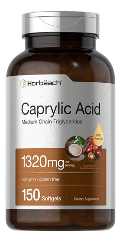 Ácido Caprílico 1320 Mg Horbäach 150 Capsulas Blandas