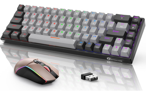 Geodmaer Teclado Y Mouse Mecanicos Inalambricos 65 % Para Ju