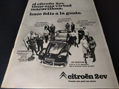 (pa407) Publicidad Clipping Citroen 2 Cv * 1969