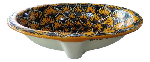 Lavabo Tipo Talavera Chico Pavo Mostaza Brillante