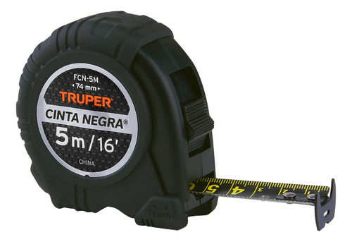 Flexómetro Cinta Negra, 5 M, Cinta 19 Mm, Truper 102598