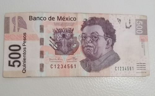 Billete De 500 Con Número De Serie C 1234561 (Usado)