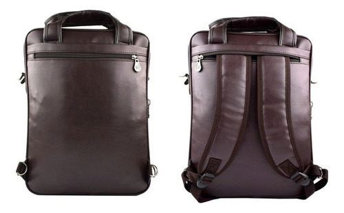 Pasta Mochila Executiva Bolsa Notebook Masculina 2 Cores 177 Cor Marrom/café Desenho Do Tecido Liso