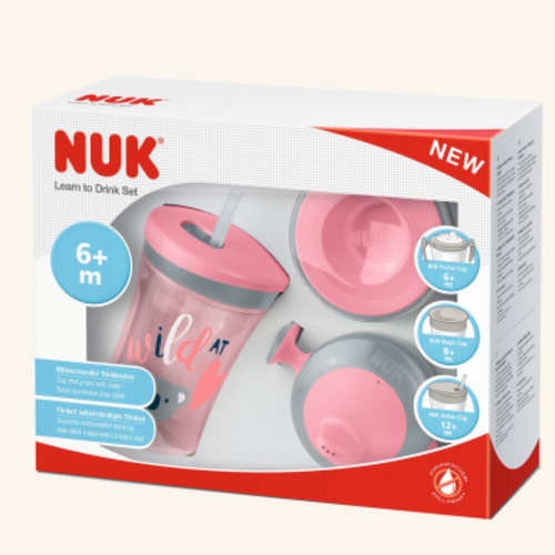 Nuk Set Vasos Evolution Cup 3 En 1 Con Tapas Intercambiables