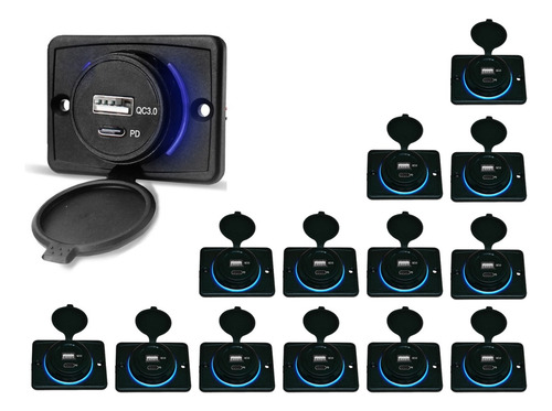 Kit 14 Carregador De Celular Para Carro 1 Usb + 1 Usb Power