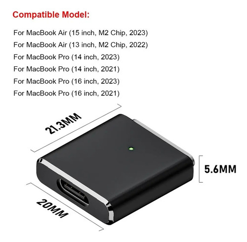 Adaptador De Carga Ubs-c A Magsafe 3 Para Macbook Air Pro Plateado