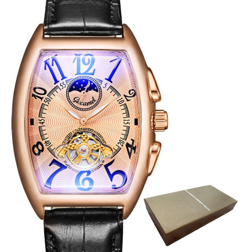 Reloj Automático Gucamel Tourbillon De Cuero For Hombre