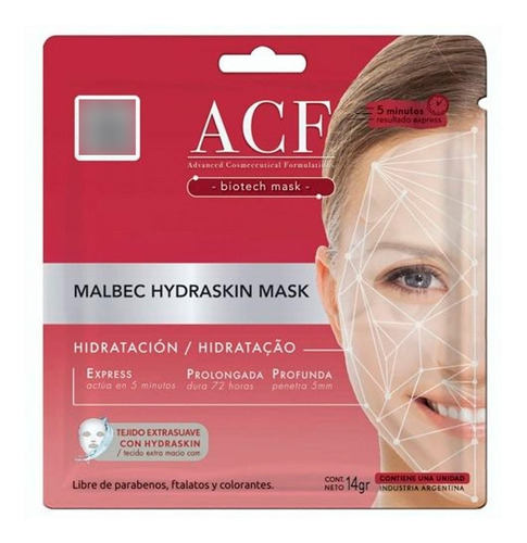 Mascara Facial Acf Shock Malbec Hydraskin Hidratacion