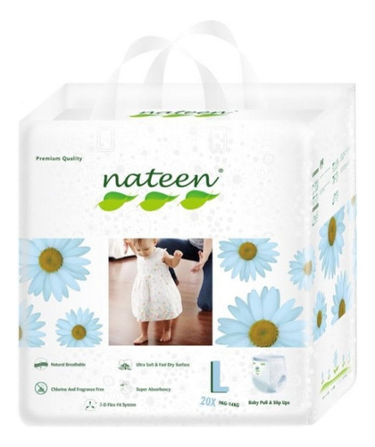 Calzon Pañal Ecológico Premium Nateen Talla L (160unid)