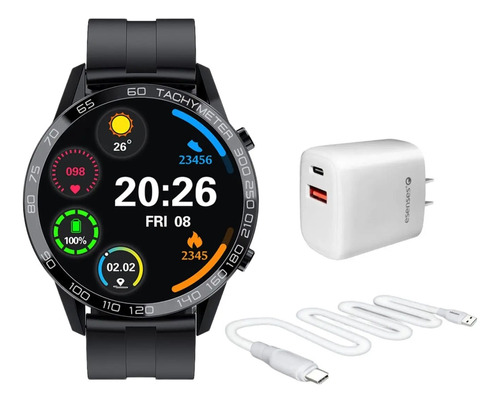 Reloj Inteligente Esenses  Sw-10 Negro + Cargador Usb-c