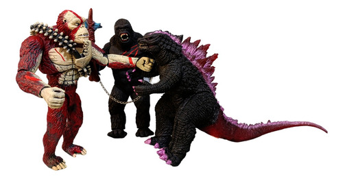 Godzilla Y Kong Scar King Set 3 Pzs Articuladas Con Sonido