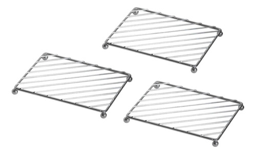 3x Soportes De Maceta De Metal Estantes Cuadrado