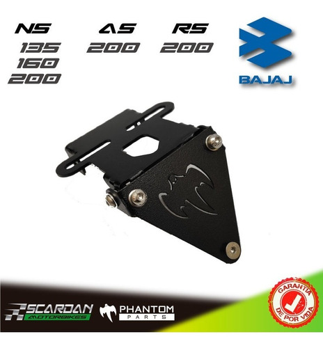 Imagen 1 de 5 de Portapatente Rebatible Fender Bajaj Rouser Rs 200