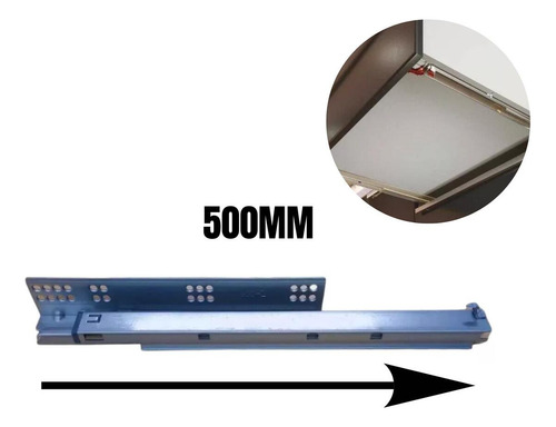 Caixa 10 Par Corrediça Invisível Oculta C/ Amortecedor 50cm